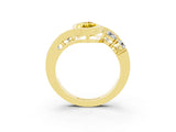 Yellow gold Bezel Set Marquise Cut Diamond Split Shank Ring_3