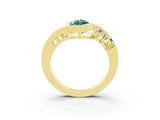 Yellow gold Bezel Set Marquise Cut Diamond Split Shank Ring_3