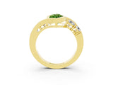 Yellow gold Bezel Set Marquise Cut Diamond Split Shank Ring_3