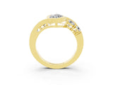 Yellow gold Bezel Set Marquise Cut Diamond Split Shank Ring_3