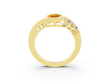Yellow gold Bezel Set Marquise Cut Diamond Split Shank Ring_3