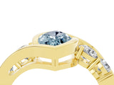 Yellow gold Bezel Set Marquise Cut Diamond Split Shank Ring_4