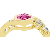 Yellow gold Bezel Set Marquise Cut Diamond Split Shank Ring_4