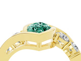 Yellow gold Bezel Set Marquise Cut Diamond Split Shank Ring_4