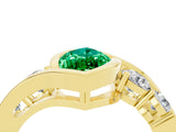 Yellow gold Bezel Set Marquise Cut Diamond Split Shank Ring_4