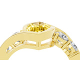 Yellow gold Bezel Set Marquise Cut Diamond Split Shank Ring_4