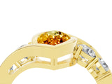 Yellow gold Bezel Set Marquise Cut Diamond Split Shank Ring_4