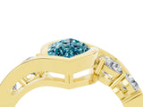 Yellow gold Bezel Set Marquise Cut Diamond Split Shank Ring_4