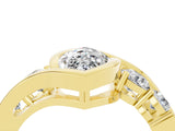 Yellow gold Bezel Set Marquise Cut Diamond Split Shank Ring_4