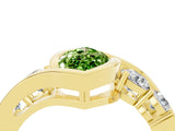 Yellow gold Bezel Set Marquise Cut Diamond Split Shank Ring_4