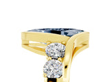 Yellow gold Bezel Set Marquise Cut Diamond Split Shank Ring_5