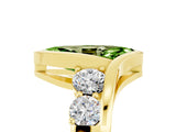 Yellow gold Bezel Set Marquise Cut Diamond Split Shank Ring_5