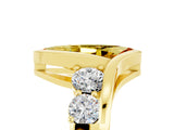 Yellow gold Bezel Set Marquise Cut Diamond Split Shank Ring_5