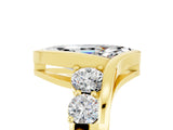 Yellow gold Bezel Set Marquise Cut Diamond Split Shank Ring_5