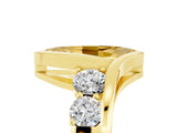 Yellow gold Bezel Set Marquise Cut Diamond Split Shank Ring_5