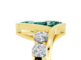 Yellow gold Bezel Set Marquise Cut Diamond Split Shank Ring_5