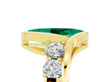 Yellow gold Bezel Set Marquise Cut Diamond Split Shank Ring_5