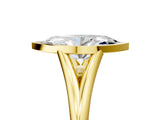 Yellow gold Bezel Set Marquise Cut Solitaire Ring with Tapered Band 5
