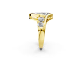 Yellow gold Bezel Set Marquise Diamond Split Shank Ring_5