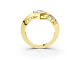 Yellow gold Bezel Set Marquise Diamond Split Shank Ring_6