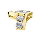Yellow gold Bezel Set Marquise Diamond Split Shank Ring_8