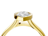 Yellow gold Bezel Set Marquise Solitaire Diamond Ring with Smooth Band 5