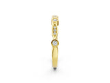 Yellow gold Bezel Set Marquise and Round Diamond Contour Band_11
