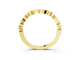 Yellow gold Bezel Set Marquise and Round Diamond Contour Band_12
