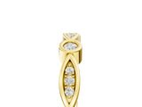 Yellow gold Bezel Set Marquise and Round Diamond Contour Band_14