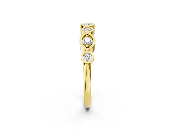 Yellow gold Bezel Set Mixed Shape Diamond Eternity Band