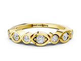 Yellow gold Bezel Set Mixed Shape Diamond Eternity Band_9