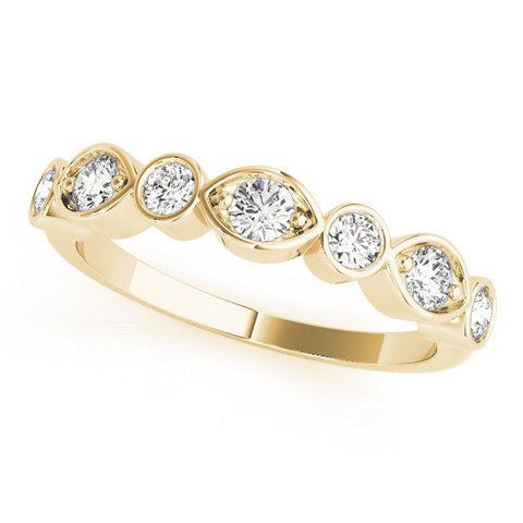 Yellow gold Bezel Set Mixed Shape Diamond Eternity Band