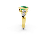 Yellow gold Bezel Set Oval Cut Diamond Split Shank Ring_2