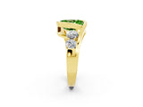 Yellow gold Bezel Set Oval Cut Diamond Split Shank Ring_2