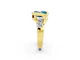 Yellow gold Bezel Set Oval Cut Diamond Split Shank Ring_2