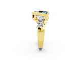 Yellow gold Bezel Set Oval Cut Diamond Split Shank Ring_2