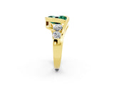 Yellow gold Bezel Set Oval Cut Diamond Split Shank Ring_2