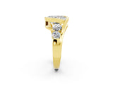 Yellow gold Bezel Set Oval Cut Diamond Split Shank Ring_2