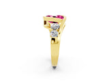 Yellow gold Bezel Set Oval Cut Diamond Split Shank Ring_2