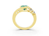 Yellow gold Bezel Set Oval Cut Diamond Split Shank Ring_3