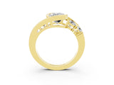 Yellow gold Bezel Set Oval Cut Diamond Split Shank Ring_3