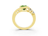 Yellow gold Bezel Set Oval Cut Diamond Split Shank Ring_3