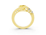 Yellow gold Bezel Set Oval Cut Diamond Split Shank Ring_3