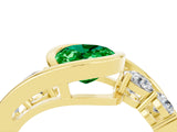 Yellow gold Bezel Set Oval Cut Diamond Split Shank Ring_4