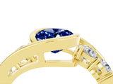 Yellow gold Bezel Set Oval Cut Diamond Split Shank Ring_4