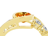 Yellow gold Bezel Set Oval Cut Diamond Split Shank Ring_4