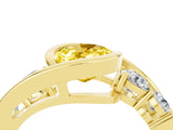 Yellow gold Bezel Set Oval Cut Diamond Split Shank Ring_4