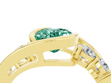 Yellow gold Bezel Set Oval Cut Diamond Split Shank Ring_4