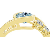 Yellow gold Bezel Set Oval Cut Diamond Split Shank Ring_4