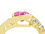 Yellow gold Bezel Set Oval Cut Diamond Split Shank Ring_4